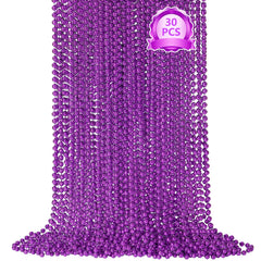 SHAOQINLIN purple Mardi Gras beads set of 30, ideal for lively parades.