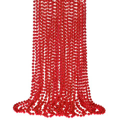 SHAOQINLIN red Mardi Gras beads pack showing festive 12 pieces, ideal for parties