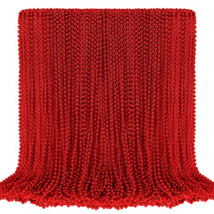 SHAOQINLIN red Mardi Gras beads necklace, 33 inches, ideal for parade throws