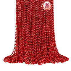 SHAOQINLIN red Mardi Gras beads pack, bright and lightweight for festive parades.