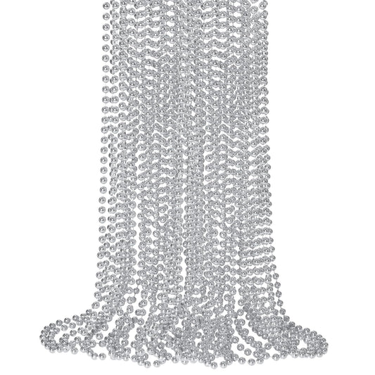 SHAOQINLIN silver Mardi Gras beads for festive parade throws.
