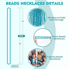 SHAOQINLIN Teal Bead Necklace detail highlighting lightweight party favors.