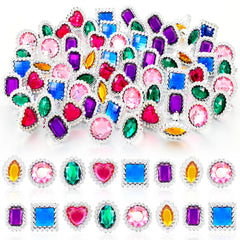 Shappy 72-pcs colorful rings heart close-up, ideal for dress-up play