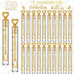 Shappy bubble wand with gold heart design in bulk packaging for celebrations.