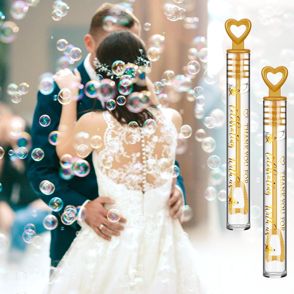Shappy gold bubble wands bring a chic look to events.