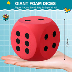 Shappy 3in red foam dice showing numbered face for classroom use