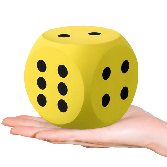 Shappy 3-inch yellow foam dice for giant game nights