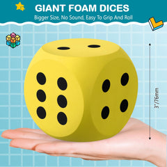 Shappy giant yellow foam dice boosts classroom activities