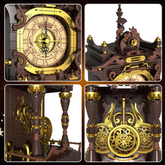 SHAREHB Vintage Swing Clock gold finish adds luxe steampunk charm to any room.