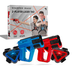 Sharper Image laser-tag blaster gun front in action for competitive play.