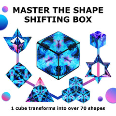 Shashibo compact travel toy fits pockets for quiet on-the-go entertainment.
