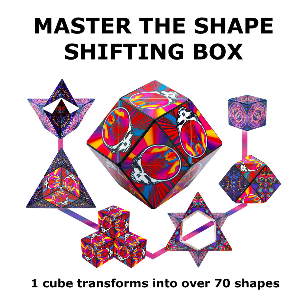 Handheld Shashibo reveals vibrant artwork patterns for visual and tactile stimulation