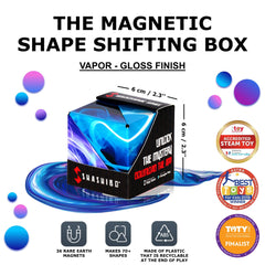 Shashibo magnetic cubes connected structure sparks creative building and larger sculpture possibilities.