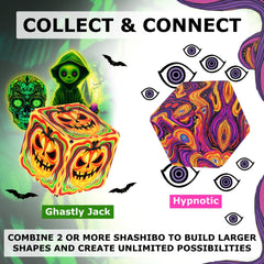 Shashibo artworks rotate through four unique patterns for varied visuals.