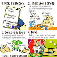 SHEEPLE category cards spread for quick brainstorming.