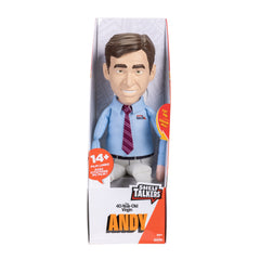Shelf Talkers Andy unboxing image highlights the collectible plush's charm.