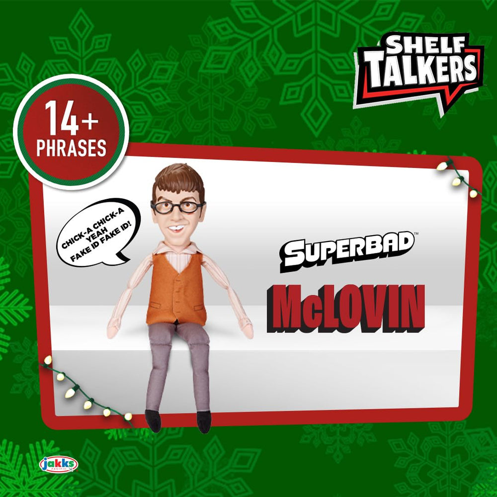 Voice script and lines from McLovin plush on display