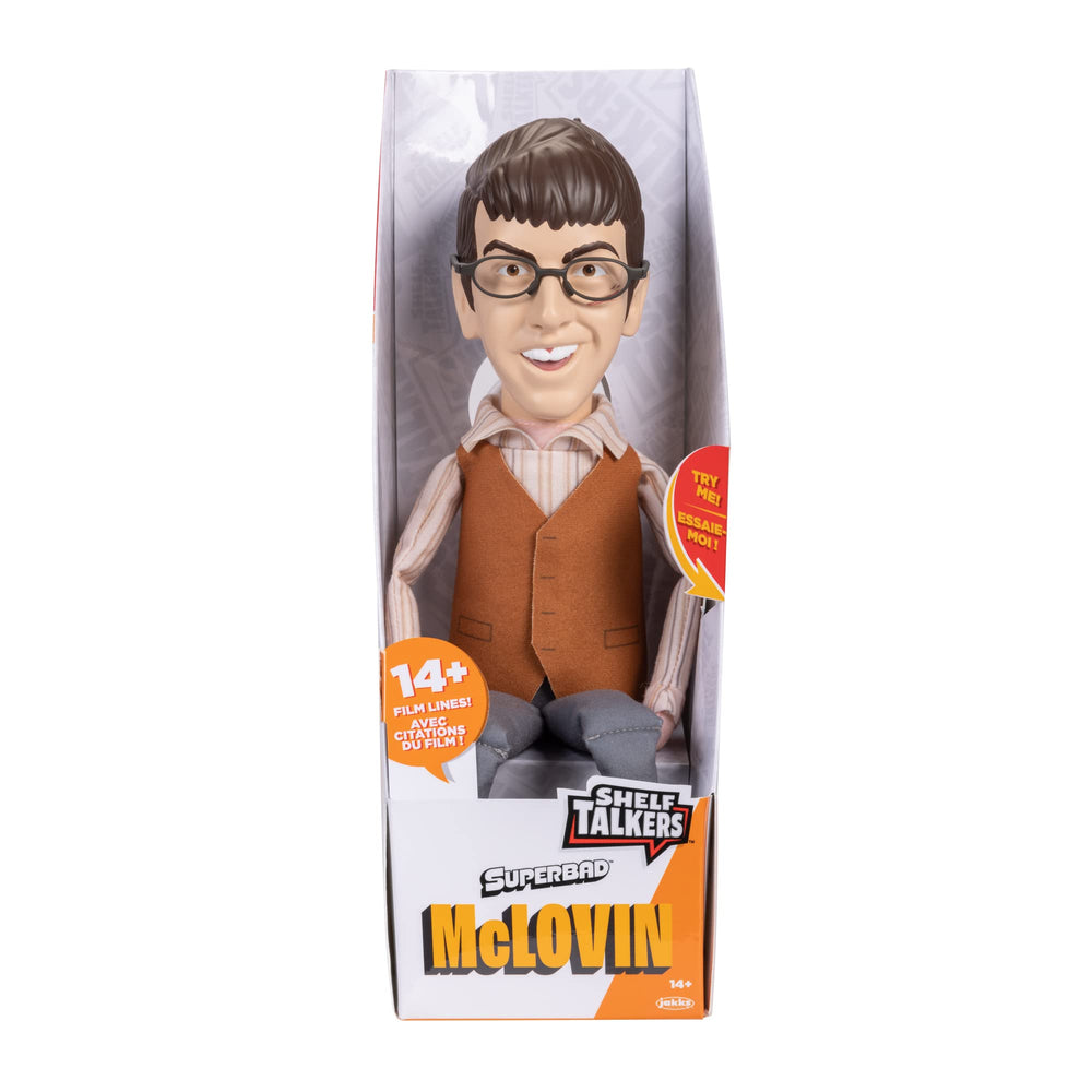 Pull-string activation on Shelf Talkers McLovin plush in action