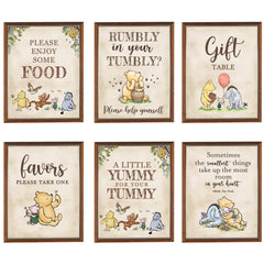 SHELLBOBO Winnie Bear table sign 8x10 enhances baby shower table decor and charm.