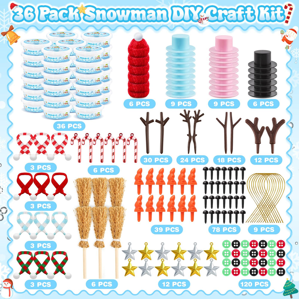 Shemira Snowman Kit clay pieces ready to shape friendly snowmen