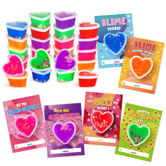 Shemira valentines cards with heart slime pack for classroom exchange and friend gifts.