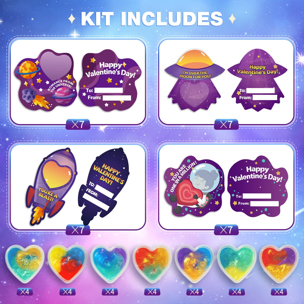 Shemira Valentines heart slime cards set 3 features three-color slime blends