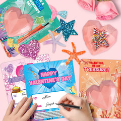 Shemira bulk Valentine kit packaging for classroom gifts.