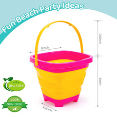 Shindel foldable sand bucket blue yellow color combo for kids