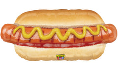 Shindigz Mighty Hot Dog Balloon 34-inch image, ideal for playful party décor and memorable photos.