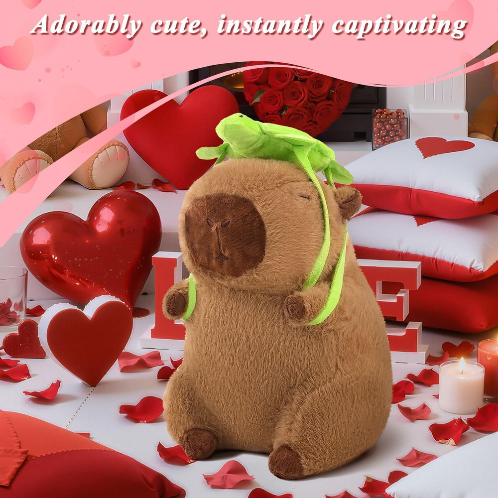 SHINUOER 9-inch capybara plush sized for easy cuddling.