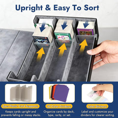 Shintop card storage box includes 3 supports to keep cards upright and stable