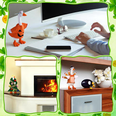 Shinylin desk goose outfits add playful spookiness for Halloween display.