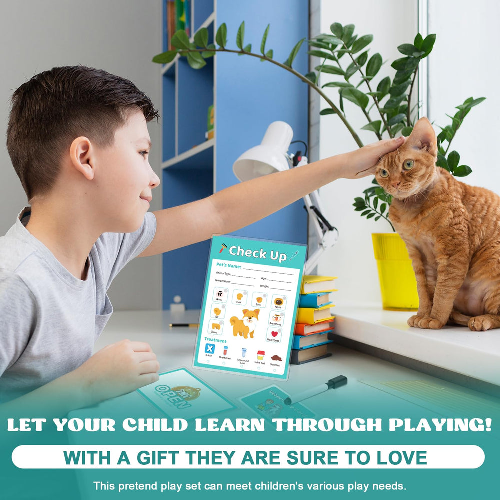 SHIQIKEJIPTY vet clinic cards set arranged for pet care scenarios