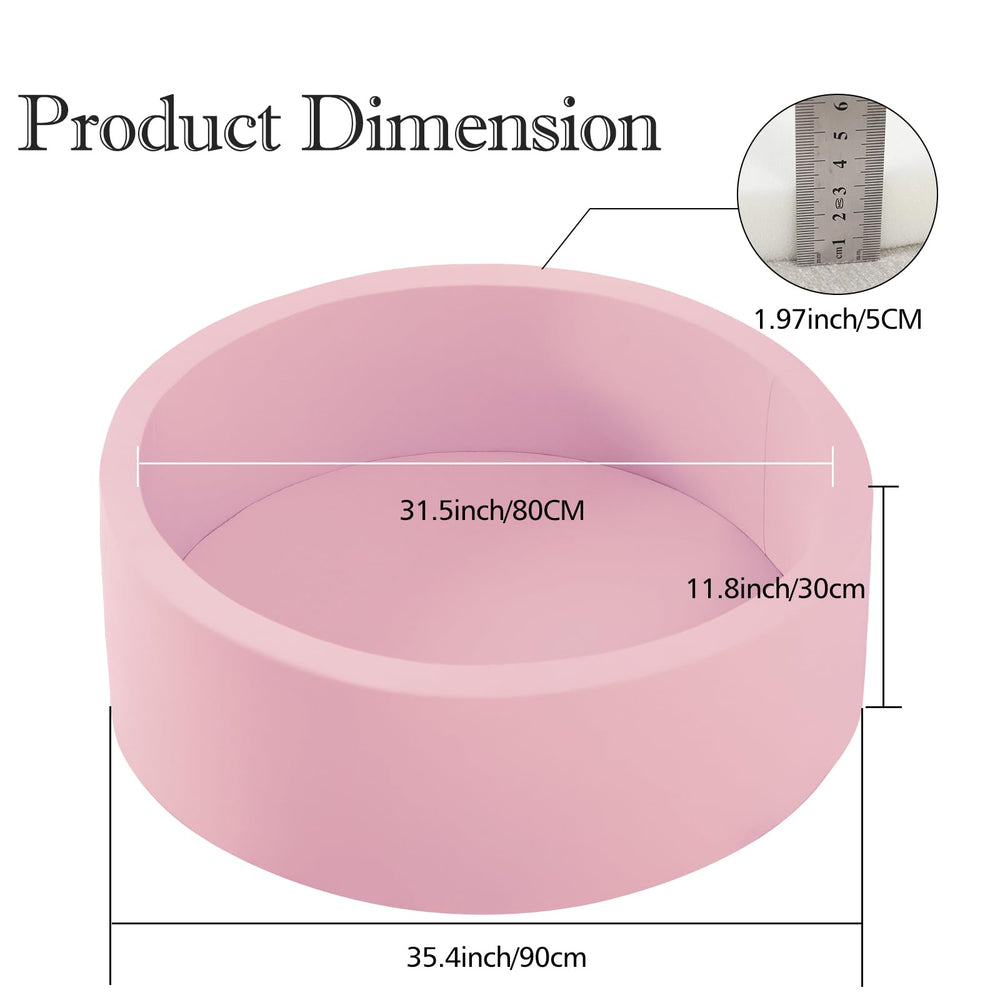 SHJADE ball pit pink round storage folds compactly for tidy rooms