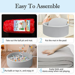 SHJADE ball pit removable cover enables easy cleaning after play.