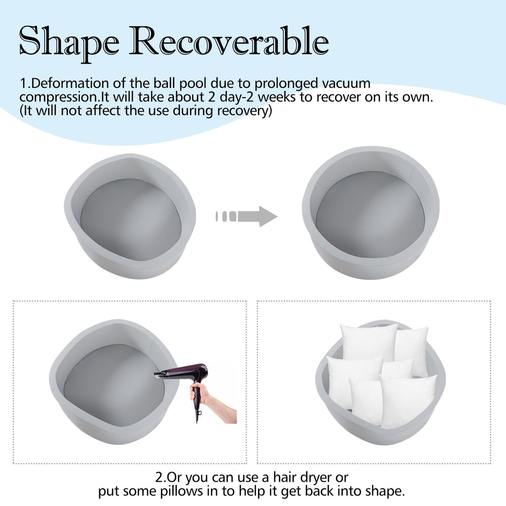 SHJADE ball pit vacuum-packed packaging ships compactly for convenient storage.
