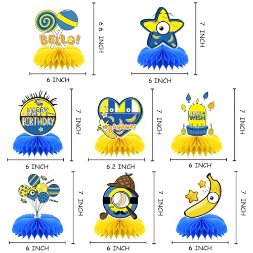 SHONHONG yellow cartoon birthday table topper, double-sided for versatile decor