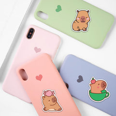 Shouqiuzhonglv capybara sticker set applied to luggage and snowboards