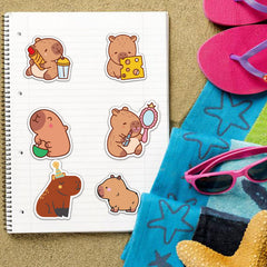 Shouqiuzhonglv easy-peel capybara decals for devices