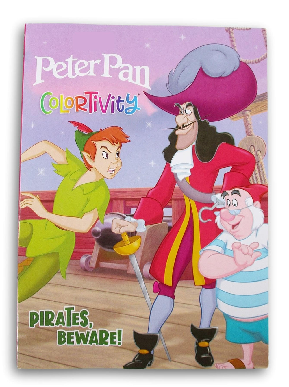 Show-Offs Peter Pan coloring book cover, vibrant design for quiet, imaginative play