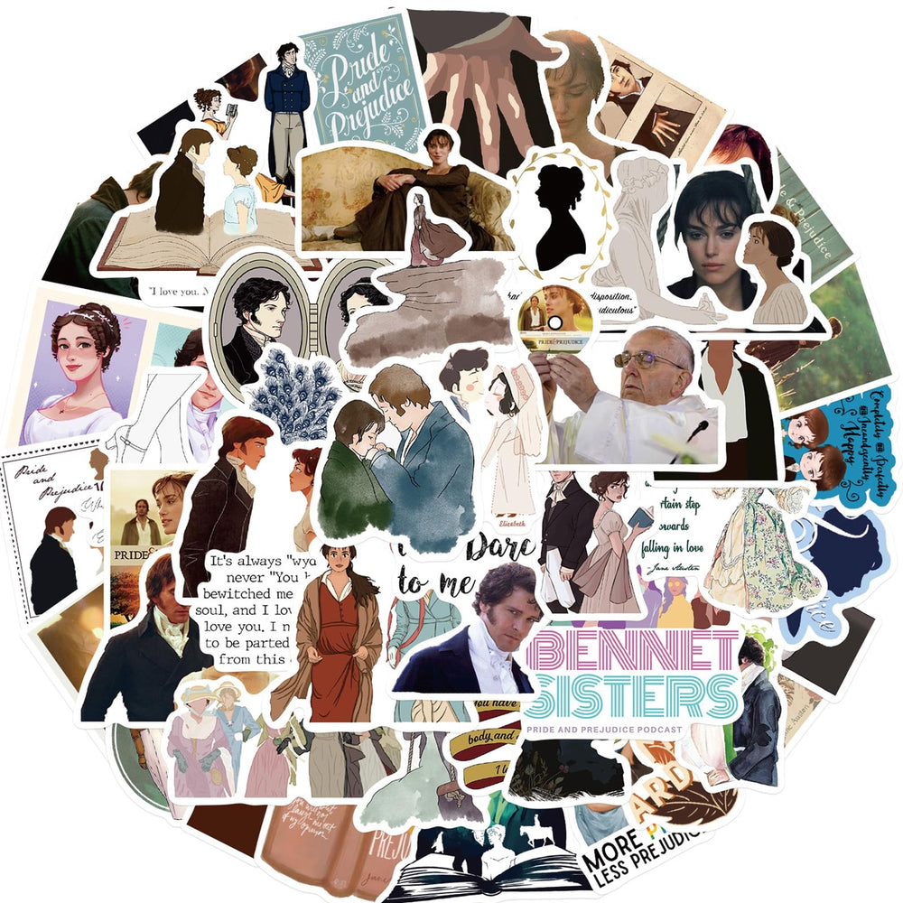 Showsup Pride and Prejudice stickers on skateboard for bold style