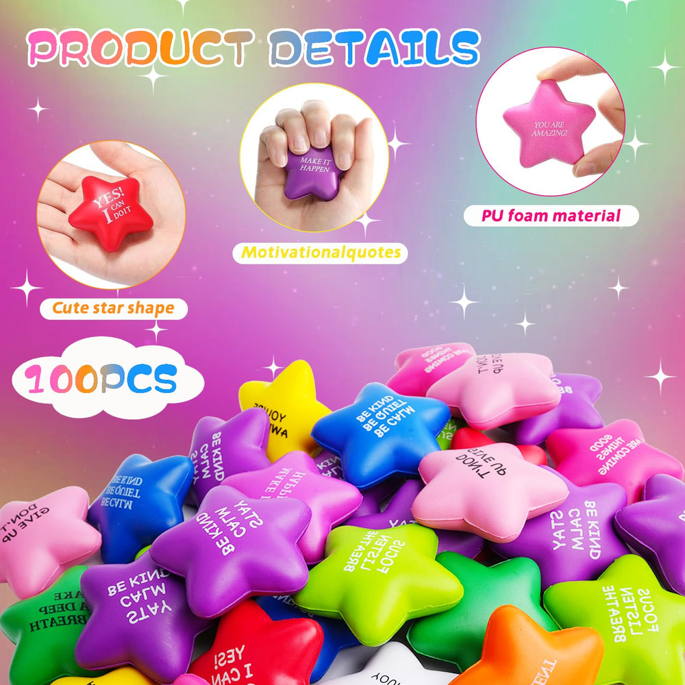 SHQDD star stress ball quote closeup showcases motivational messages during breaks.