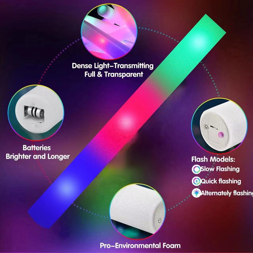 SHQDD glow sticks include batteries and a convenient power switch.