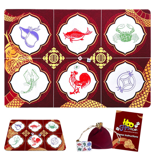 SHSEEN Bau Cua game mat in luxurious gold and red for festive family game night.
