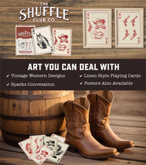 Shuffle Club Western deck smooth shuffle finish enables effortless dealing and practice.
