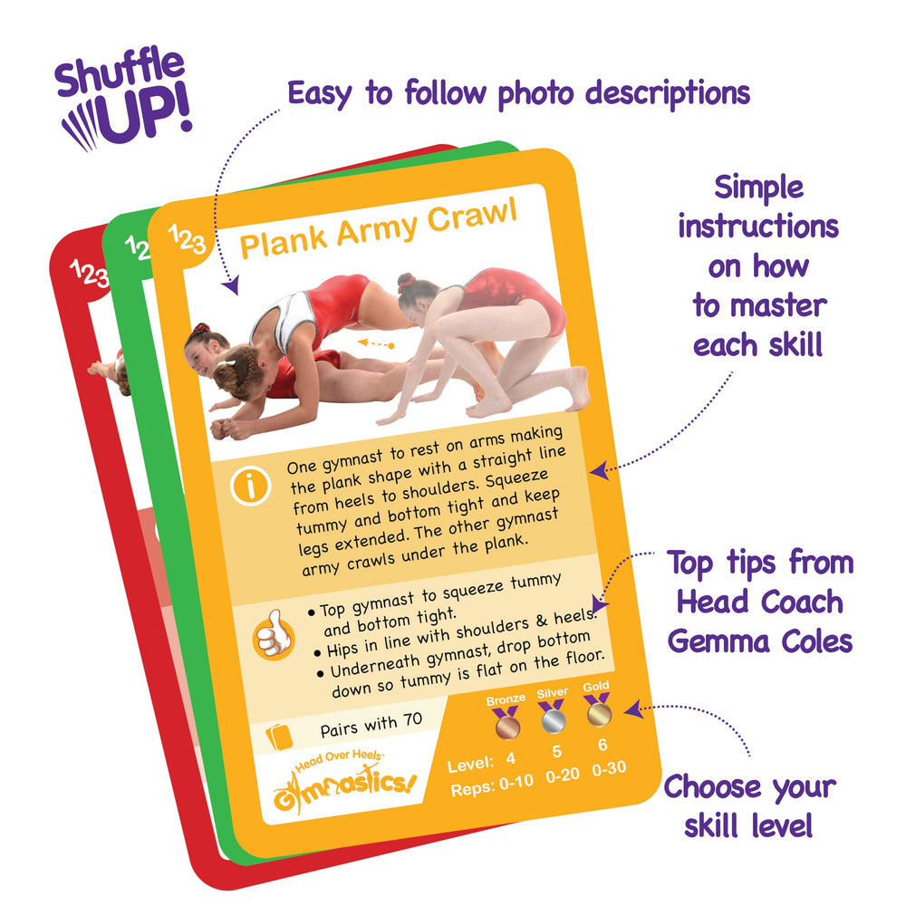 Shuffle Up Gymnastics Card Games clear tips cards improve viewing during play