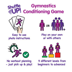 Shuffle Up Gymnastics Card Games family game night setup and fun