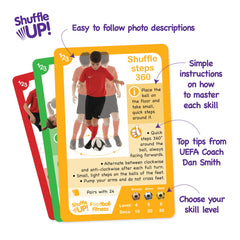 Shuffle Up Soccer Card Games: larger cards improve visibility for young players