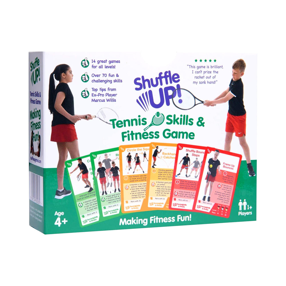 Shuffle Up Tennis Card Games: colorful skill cards to spark active play and coordination.