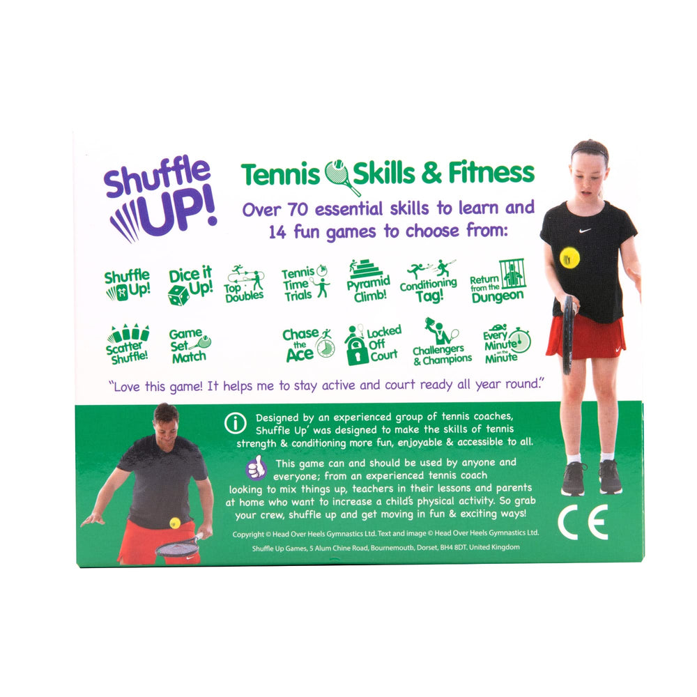 Shuffle Up Tennis Card Games encourage play through different activities and progressive challenges.